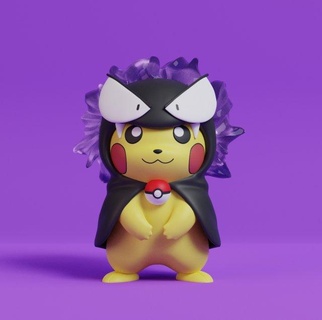 pokemon Pikachu cosplay Víspera Santos haz fantasma tipo monstruos criaturas pokemongo go figura gengar gastosamente halloween collection 3d print model - Mito3D