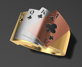 pôquer anel 3d impressão modelo in argolas 3dexport joalheria sinete acer 3dmodel cafajeste eua canadá homem pá europa imprimível jóia ás 3d print model - Mito3D