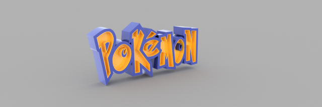 pokmon neon lampada arredamento Pokemon guidato decorazione originale lettere 3d print model - Mito3D