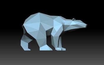 polar urso 3d impressão modelo in estatuetas 3dexport pardo animal arte estatueta escultura poligonal 3d print model - Mito3D