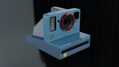 polaroïd étape 2 bleu 3d modèle in photo 3dexport caméra appareil appareils lentille photographie 3d print model - Mito3D