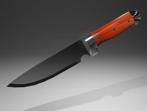 lucidato coltello gratuito poli mischia acciaio metallo legno maniglia brillante lama arma gioco pronto tagliare taglio 3d print model - Mito3D