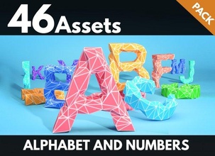 poly alphabet Nombres 123 abc dessin animé Jeu lettres modèles prêt toon marques 3d print model - Mito3D