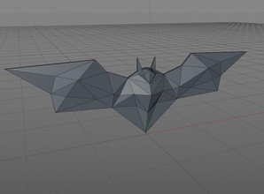 poly bat emblem lowpoly low-poly polygon polygonal pedant jewelry 3d print model - Mito3D