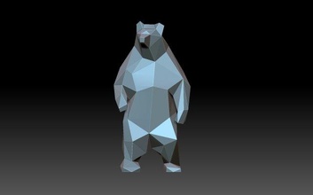 poly bear 3d print model in figurines 3dexport low-poly lowpoly sculpture polarbear grizzly figurine art 3d print model - Mito3D