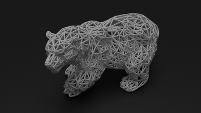 poli Urso resumo estátua interior geométrico Projeto escrivaninha chaveiro estatueta brinquedo deco animais selvagens natureza animal urso pardo 3d print model - Mito3D