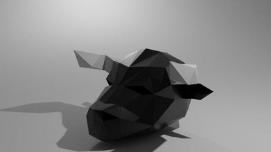 poly bull free papercraft lowpoly mask head animal 3d print model - Mito3D
