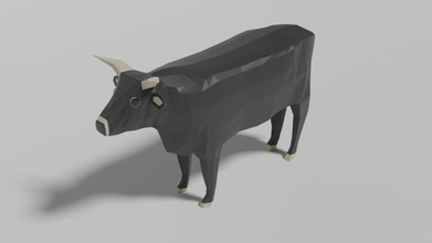 poli touro 3d modelo in 3dexport pobre animal mistura 3d print model - Mito3D