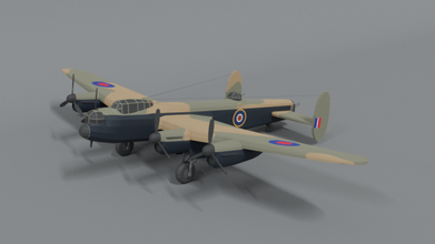 poly cartoon avro lancaster wwii airplane 3d model in fighter 3dexport aircraft military flight aviate bomber bristish ww2 heavy lowpoly blender 3d print model - Mito3D