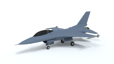 poly cartoon f-16c fighting falcon 3d model in fighter 3dexport airplane aircraft jet flight military f16 16 lowpoly blender f16c flying modern general 3d print model - Mito3D