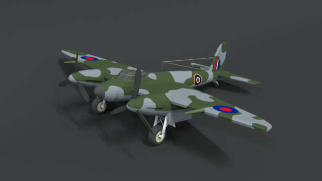 escuela politécnica dibujos animados Havilland dh 98 mosquito Guerra Mundial avión aeronave militar vuelo aviar aire raf británico royal Inglaterra ww2 3D print model - Mito3D