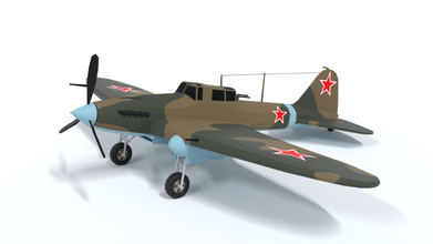 poli desenho animado ilyushin il 2 shturmovik wwii 3d modelo in velho 3dexport russo avião ussr aceita união aeronave militares aviar bombardeiro guerra ww2 3d print model - Mito3D