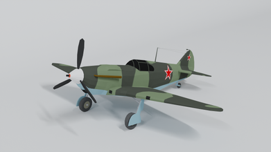 poly cartoon lagg-3 wwii airplane lagg3 lavochkin gorbunov gudkov lagg ww2 ussr rusian fighter lowpoly aircraft camouflage 3d print model - Mito3D