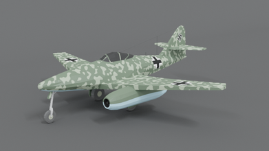 poly cartoon messerschmitt 262 wwii airplane aircraft military ww2 jet me262 fighter german germany bomber lowpoly aviate flight 3d print model - Mito3D