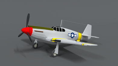 poly cartoon north american p-51 mustang 3d model in old 3dexport 51 airplane musntang usa p51 wwii ww2 plane fighter lowpoly aviate military war aircraft 3d print model - Mito3D