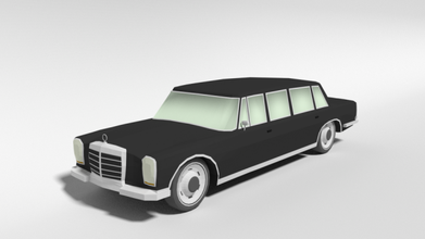 poly cartoon retro limousine mercedes pullman w100 600 car vehicle germany classic lowpoly blender 3d print model - Mito3D