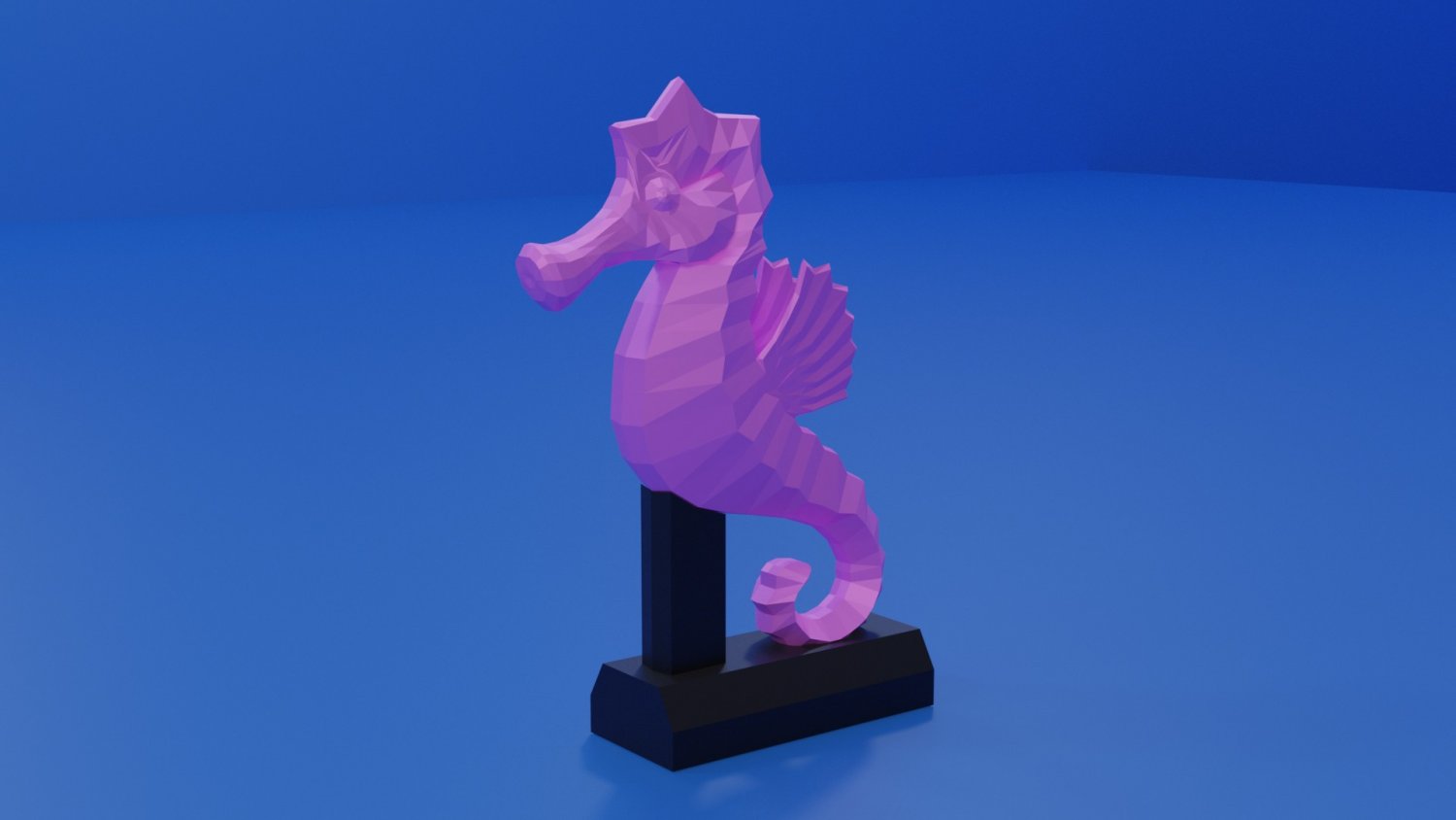 escuela politécnica dibujos animados caballo mar 3d impresión modelo in figuritas 3dexport horse lowpoly low poly oceano animal pez coral criaturas 3dprinting hipocampo miniaturas 3D print model - Mito3D