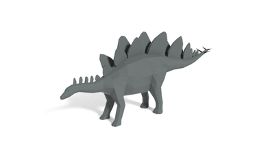 poly cartoon stegosaurus dinosaur prehistoric jurrasic wild nature bc art artwork animals low-poly lowpoly 3d print model - Mito3D