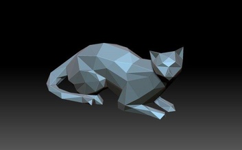 poli gatto gattino animale lowpoly low poly poligonale 3d print model - Mito3D