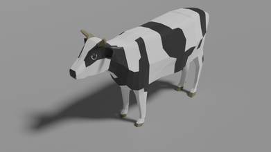 escuela politécnica vaca 3d modelo in 3dexport animal lowpoly mezcla 3d print model - Mito3D