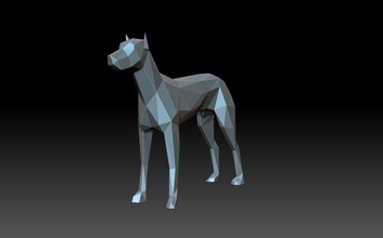 poly dog dog dogs animal lowpoly low-poly polygonal greatdane sculpture