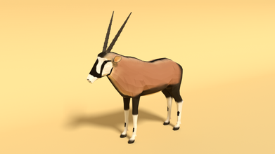 poly gemme oryx Gazella lowpoly animal dessin animé gazelle topologie 3d print model - Mito3D