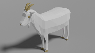 poly goat lowpoly animal blend 3d print model - Mito3D