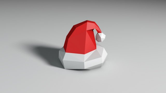 poly Hut Weihnachten Neujahr Lowpoly low polygonal Deckel Kopfschmuck Kopfbedeckungen 3D print model - Mito3D