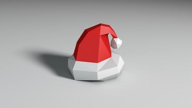 poli cappello Natale anno lowpoly low poly poligonale cap copricapo 3d print model - Mito3D