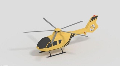 poly hélicoptère Jeu prêt avion dessin animé toon air véhicule ligne hachoir rotor giravion transport service hélicoptères helo commercial 3d print model - Mito3D