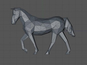 poly cheval 3d impression modèle in figurines 3dexport lowpoly animal low figurine sculpture 3d print model - Mito3D