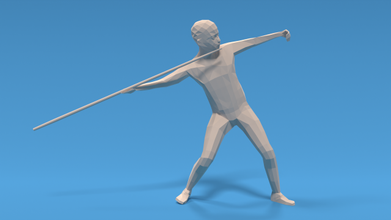 poly kid javelin throw child children boy athletics man sports decathlon lowpoly stylized art statue olympics 3d print model - Mito3D