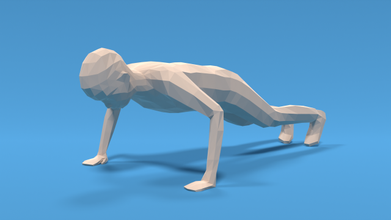 poly enfant pousser up 3d modèle in 3dexport enfants garçon pushup sculpture homme corps statue athlétique exercice forme 3d print model - Mito3D