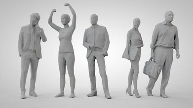 poly people man woman girl lowpoly low-poly figurine polygonal 3d print model - Mito3D