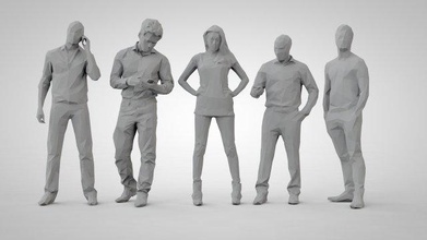 poli uomo donna ragazza lowpoly low poly figurina poligonale 3d print model - Mito3D