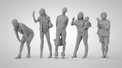 poly 3d impression modèle in figurines 3dexport homme femme fille lowpoly low figurine polygonal 3d print model - Mito3D