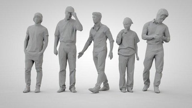 escuela politécnica personas 3d impresión modelo in figuritas 3dexport hombre mujer niña lowpoly low poly figurilla poligonal 3d print model - Mito3D