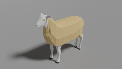 poly sheep 3d model in 3dexport lowpoly ram blender animal 3d print model - Mito3D