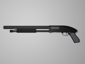 poly shotgun m590 lowpoly lowpolygon gameready 3d print model - Mito3D