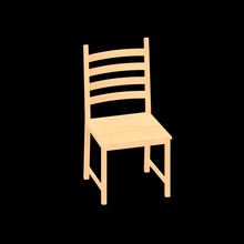 poly simple wood chair free 3d model in 3dexport wooden 3d print model - Mito3D