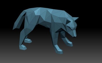 poly wolf 3d print model in figurines 3dexport lowpolygon lowpoly figurine sculpture animal 3d print model - Mito3D