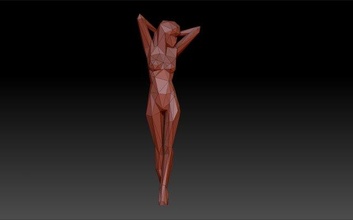 poli donna ragazza ragazze lowpoly figurina figurine poligonale 3d print model - Mito3D