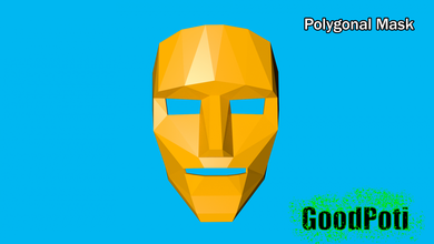 polygonal masque 3d impression modèle in jeu accessoires 3dexport homme c4d stl 3ds obj fbx garçon jouets casque 3d print model - Mito3D