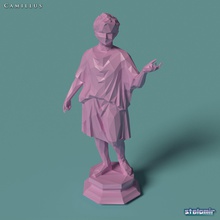 poligonale statua di camillo stampabile basso poli classico la scultura antichi il greco storico scultore corpo l'archeologia museo stile hellen romano figura figurina 3d print model - Mito3D