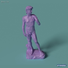 poligonal estátua de david impressão baixo poli clássico escultura antiga grego histórico escultor o corpo arqueologia museu estilo hellen romano a figura figurine davi 3d print model - Mito3D