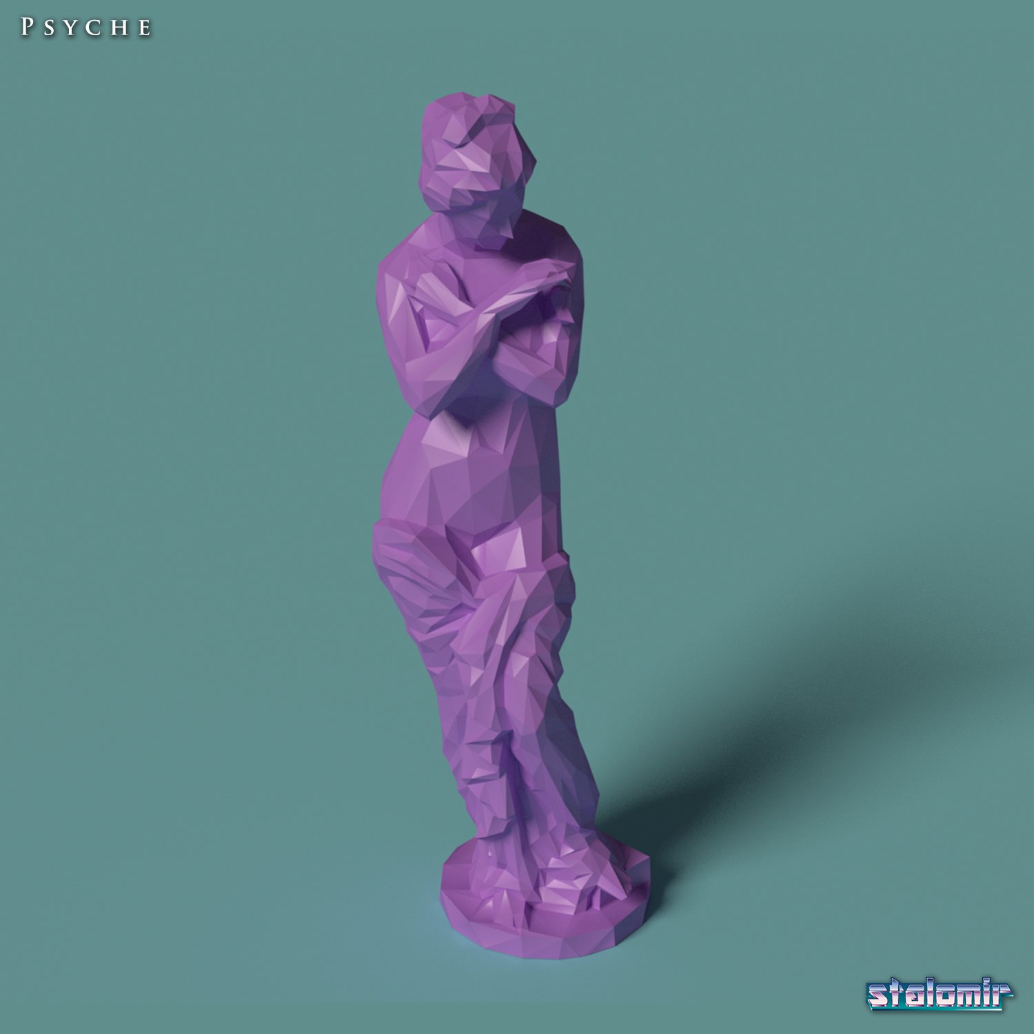 poligonal estatua psique imprimible 3d impresión modelo in escultura 3dexport escuela politécnica clásico antiguo griego histórico escultor cuerpo arqueología museo estilo brillante romano figura figurilla 3D print model - Mito3D