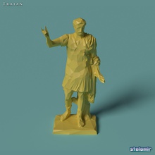poligonal estátua trajano imprimível 3d impressão modelo in escultura 3dexport poli clássico antigo grego histórico escultor corpo arqueologia museu estilo brilhante romano figura estatueta 3d print model - Mito3D