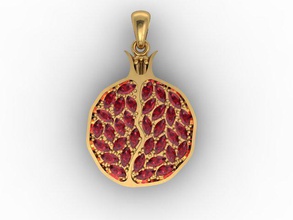 nar kolye halhal elmas nişan meyve altın takı mücevherleri markiz üretmek gergedan rino Safir Gümüş sterling sebze düğün 3d print model - Mito3D