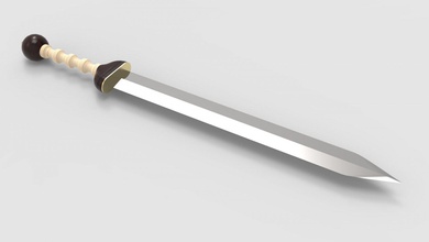 pompeian gladius roma kılıç 3d yazdır model in 3dexport şövalye yakın dövüş savaşçı bıçak ağzı bıçaklı hobi kendin yap yazdırılabilir haçlılar çelik eski metalik demir 3d print model - Mito3D