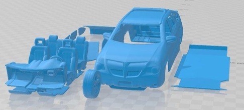 pontiac aztek 2005 imprimable voiture 3d impression modèle in automobile 3dexport fente scalextric tamiya rc miniz loisir micro 3d print model - Mito3D
